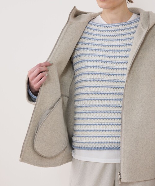 ウールカシミヤダブルフェイス フーデッドショートコート（その他