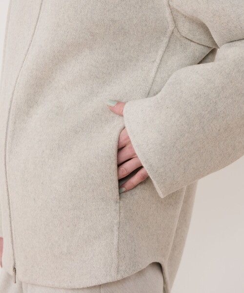 ウールカシミヤダブルフェイス フーデッドショートコート（その他
