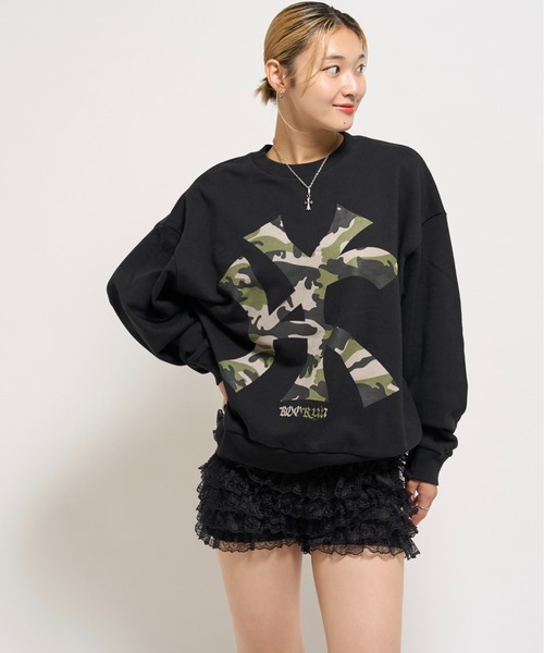 WHO'S WHO gallery（フーズフーギャラリー）の「KOOKYN KYビックプリントクルー（スウェット・レディース・アッシュグレー/ブラック/ネイビー/ホワイト系その他/ブルー系その他・SMALL/MEDIUM/LARGE）」の14枚目の写真