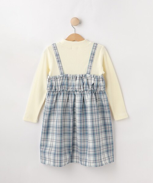 SHOO・LA・RUE（シューラルー）の「【100-150cm】ジップ使いチェックドッキングワンピース（ワンピース・キッズ・ブラウン系その他2/ピンク系2/サックスブルー系1・10/11/12/13/14/15 ）」の5枚目の写真