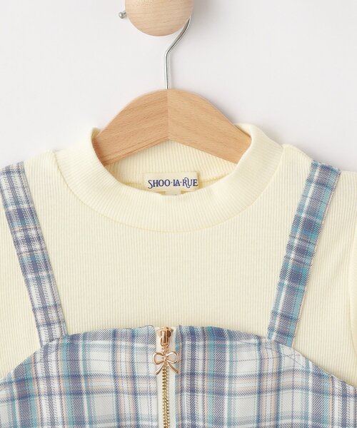 SHOO・LA・RUE（シューラルー）の「【100-150cm】ジップ使いチェックドッキングワンピース（ワンピース・キッズ・ブラウン系その他2/ピンク系2/サックスブルー系1・10/11/12/13/14/15 ）」の6枚目の写真