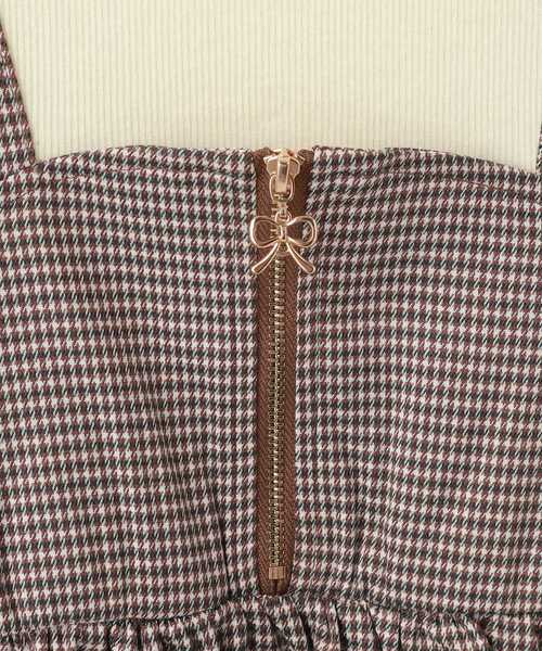 SHOO・LA・RUE（シューラルー）の「【100-150cm】ジップ使いチェックドッキングワンピース（ワンピース・キッズ・ブラウン系その他2/ピンク系2/サックスブルー系1・10/11/12/13/14/15 ）」の11枚目の写真