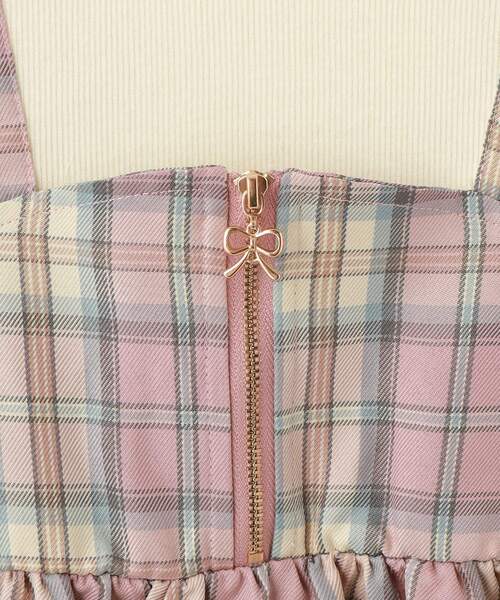 SHOO・LA・RUE（シューラルー）の「【100-150cm】ジップ使いチェックドッキングワンピース（ワンピース・キッズ・ブラウン系その他2/ピンク系2/サックスブルー系1・10/11/12/13/14/15 ）」の12枚目の写真