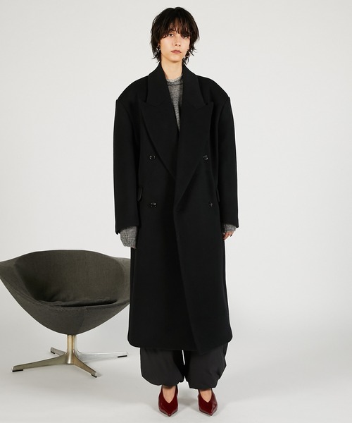 PRANK PROJECT（プランクプロジェクト）の「スーパービックコート / Super Big Coat（チェスターコート・レディース・チャコールグレー/グレイッシュベージュ/ブラック・FREE）」の19枚目の写真