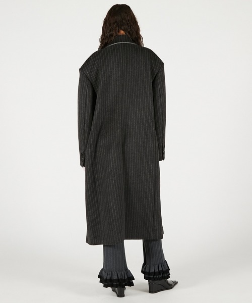 PRANK PROJECT（プランクプロジェクト）の「スーパービックコート / Super Big Coat（チェスターコート・レディース・チャコールグレー/グレイッシュベージュ/ブラック・FREE）」の15枚目の写真