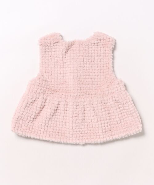 HAKKA KIDS（ハッカキッズ）の「ドットファーベスト（ベスト・キッズ・ピンク/ベージュ・S/M）」の3枚目の写真