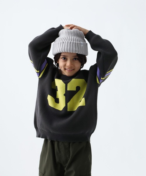 BAYFLOW（ベイフロー）の「[選べるデザイン♪]アソートスウェットライクニット(KIDS)（ニット/セーター・キッズ・グレー/チャコール/ネイビー・110cm/130cm/150cm）」の7枚目の写真