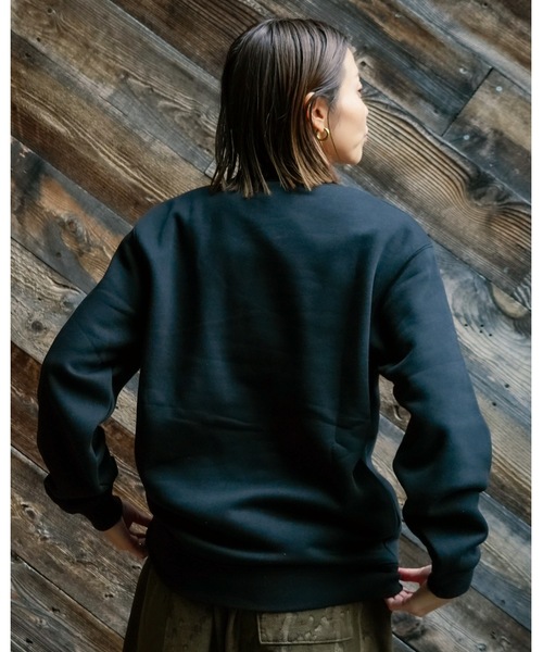 THRASHER（スラッシャー）の「FIRE LOGO CREW SWEAT/THRASHER スラッシャー・クルーネック スウェット トレーナー ストリート スケート（スウェット・メンズ・グレー×サックスブルー/ブラック×ブルー・MEDIUM/LARGE/X-LARGE）」の12枚目の写真