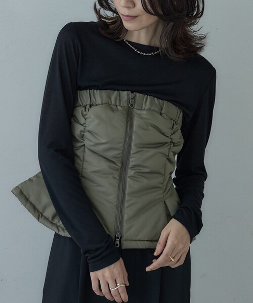 GALLEST（ギャレスト）の「MA1ビスチェ（その他アウター・レディース・オリーブ/ブラック・36）」の6枚目の写真