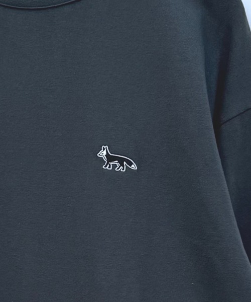 T-MAC OUTING（ティーマック アウティング）の「T-MAC ワンポイント刺繍　オーバーサイズ長袖Tシャツ　FOX刺繍　ルーズシルエット　ロンT（Tシャツ/カットソー・メンズ・グレイッシュベージュ/ネイビー/チャコール/ブラック/ダークグリーン/ブラウン/ホワイト・LL/L/M）」の12枚目の写真