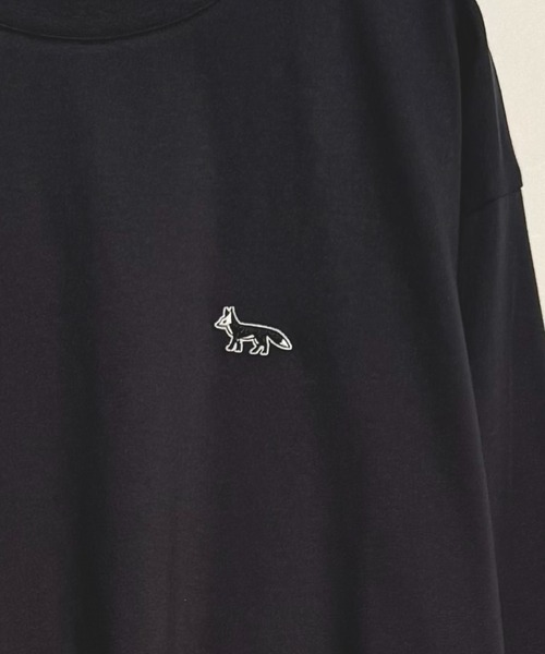 T-MAC OUTING（ティーマック アウティング）の「T-MAC ワンポイント刺繍　オーバーサイズ長袖Tシャツ　FOX刺繍　ルーズシルエット　ロンT（Tシャツ/カットソー・メンズ・グレイッシュベージュ/ネイビー/チャコール/ブラック/ダークグリーン/ブラウン/ホワイト・LL/L/M）」の14枚目の写真