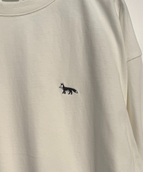 T-MAC OUTING（ティーマック アウティング）の「T-MAC ワンポイント刺繍　オーバーサイズ長袖Tシャツ　FOX刺繍　ルーズシルエット　ロンT（Tシャツ/カットソー・メンズ・グレイッシュベージュ/ネイビー/チャコール/ブラック/ダークグリーン/ブラウン/ホワイト・LL/L/M）」の20枚目の写真