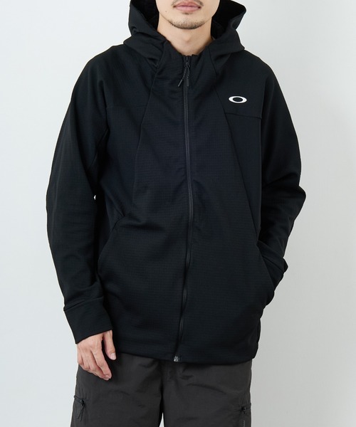 Oakley フルジップ フード付きジャケット 黒 OAKLEY/オークリー] ENHANCE GRID FLEECE JACKET 15.7 フルジップ