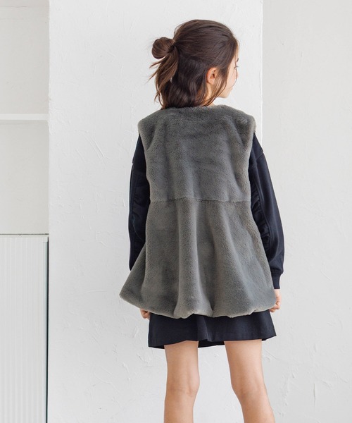 セール】【WEB限定セール】キッズ フェイクファージップベスト（ベスト