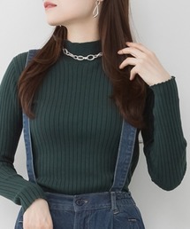 【レイヤードにも最適。着回し万能】ハイネックリブニットトップス