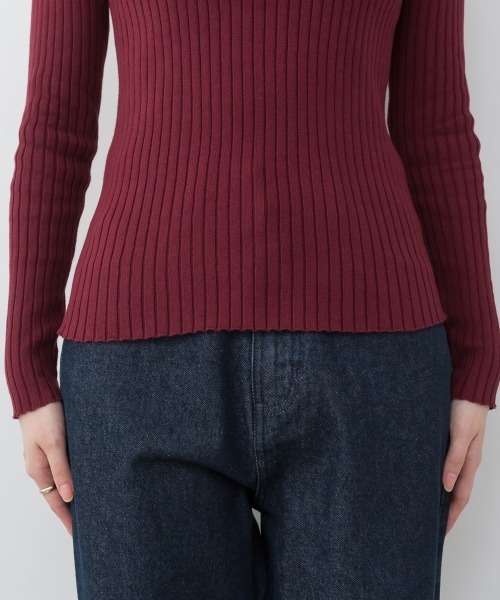 セール】レイヤードにも最適。着回し万能ハイネックリブニットトップス