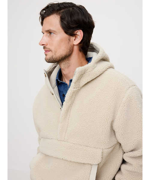 Banana Republic（バナナリパブリック）の「シェルパ フーディー スウェットシャツ（パーカー・メンズ・グリーン/ナチュラル・M/S/XL/L）」の6枚目の写真