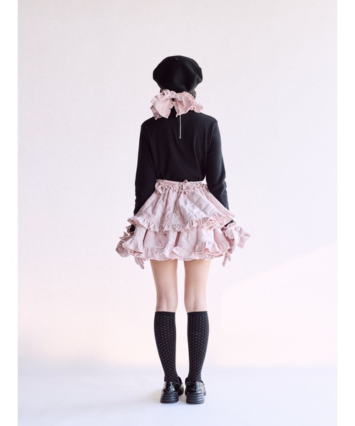 lilLilly(リルリリー)の「ロゴタートルリブトップス(Tシャツ/カットソー・レディース・ブラック/ホワイト/ピンク・FREE)」の6枚目の写真