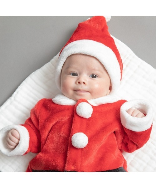 Babiesrus(ベビーザらス)の「クリスマスロンパース/ドレスオール 帽子付きサンタ(ロンパース・キッズ・レッド/レッド系その他・70cm/50-70cm)」の8枚目の写真