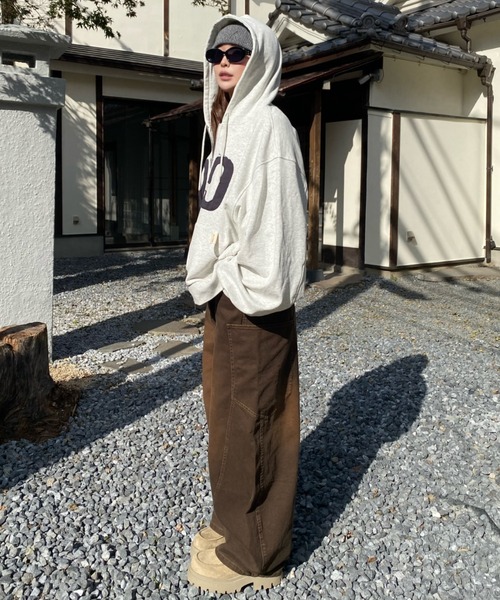 RAY CASSIN（レイカズン）の「ロゴワッペンフードジップパーカー（パーカー・レディース・グレー/チャコールグレー/ブラウン系その他2/ホワイト系その他・FREE）」の20枚目の写真