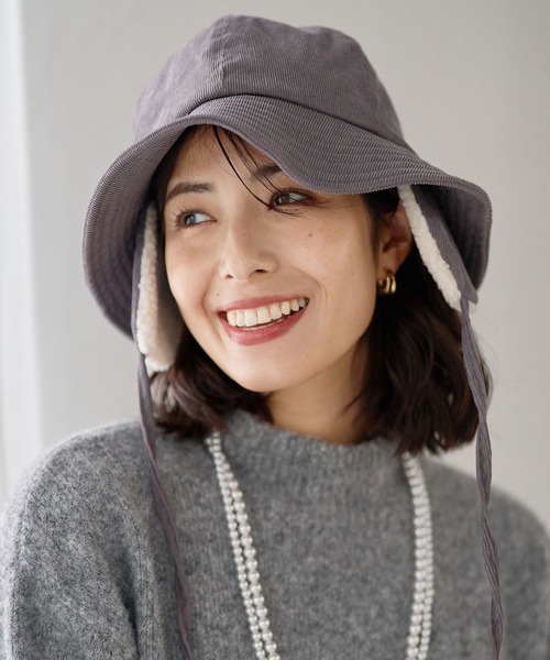 FOUND GOOD(ファウンドグッド)の「ミミアテツキハット(ハット・レディース・ベージュ/グレー系5/ブラック・FREE)」の3枚目の写真