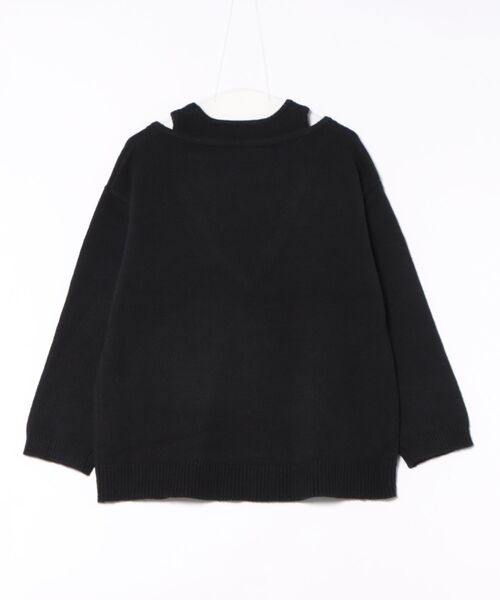 esutoreja(エストレジャ)の「レイヤードVネックルーズニット(ニット/セーター・レディース・ブラック/グレイッシュベージュ・FREE)」の14枚目の写真