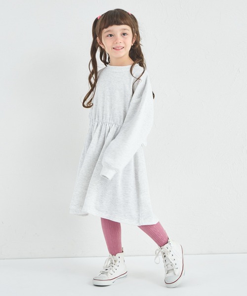 pairmanon（ペアマノン）の「【まいにちスウェット】セットアップ風 カラフルロゴ 裏毛 ワンピース（セットアップ・キッズ・オートミール/オレンジ系その他/ブラック・100/110/120/130/140/150/90）」の5枚目の写真