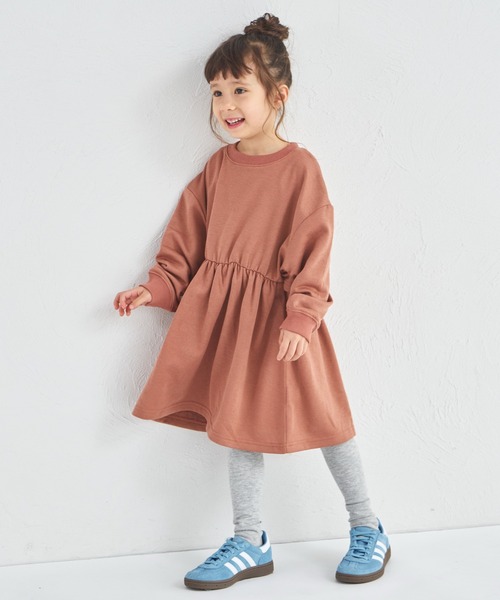 pairmanon（ペアマノン）の「【まいにちスウェット】セットアップ風 カラフルロゴ 裏毛 ワンピース（セットアップ・キッズ・オートミール/オレンジ系その他/ブラック・100/110/120/130/140/150/90）」の9枚目の写真