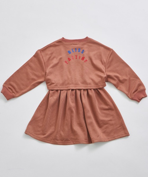 pairmanon（ペアマノン）の「【まいにちスウェット】セットアップ風 カラフルロゴ 裏毛 ワンピース（セットアップ・キッズ・オートミール/オレンジ系その他/ブラック・100/110/120/130/140/150/90）」の16枚目の写真