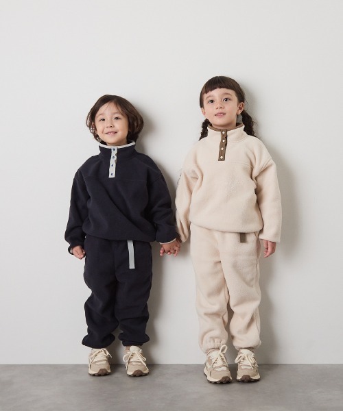 riziere（リジェール）の「スナップボタンバイカラーフリースプルオーバー（パーカー・キッズ・アイボリー/ネイビー・120/110/100/90/150/140/130）」の9枚目の写真