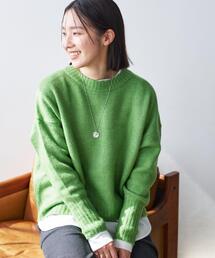 【洗える】クルーネックワイドニット