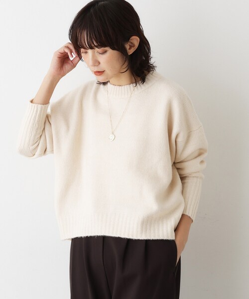 Dessin（デッサン）の「【洗える】クルーネックワイドニット（ニット/セーター・レディース・グレー/チャコールグレー/アイボリー/スモーキーグリーン系/ブルーグリーン・00/01/02/03）」の7枚目の写真