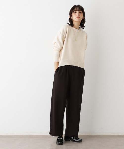 Dessin（デッサン）の「【洗える】クルーネックワイドニット（ニット/セーター・レディース・グレー/チャコールグレー/アイボリー/スモーキーグリーン系/ブルーグリーン・00/01/02/03）」の8枚目の写真