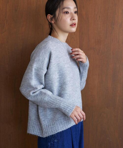 Dessin（デッサン）の「【洗える】クルーネックワイドニット（ニット/セーター・レディース・グレー/チャコールグレー/アイボリー/スモーキーグリーン系/ブルーグリーン・00/01/02/03）」の11枚目の写真