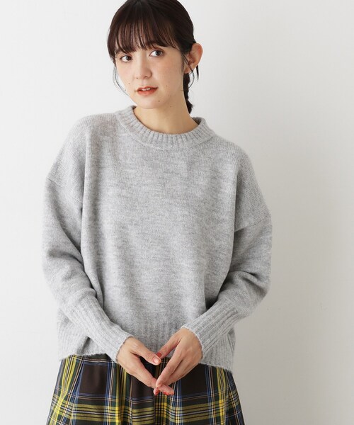 Dessin（デッサン）の「【洗える】クルーネックワイドニット（ニット/セーター・レディース・グレー/チャコールグレー/アイボリー/スモーキーグリーン系/ブルーグリーン・00/01/02/03）」の14枚目の写真
