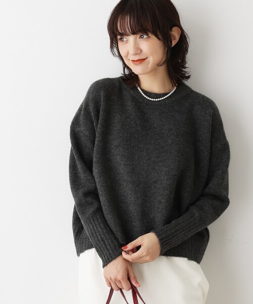 Dessin（デッサン）の「【洗える】クルーネックワイドニット（ニット/セーター・レディース・グレー/チャコールグレー/アイボリー/スモーキーグリーン系/ブルーグリーン・00/01/02/03）」の18枚目の写真