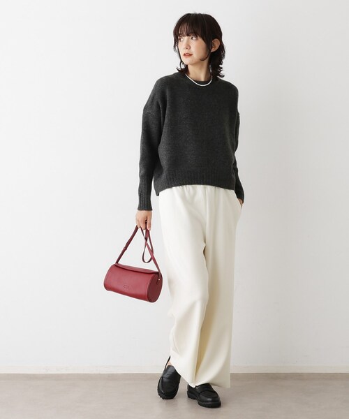 Dessin（デッサン）の「【洗える】クルーネックワイドニット（ニット/セーター・レディース・グレー/チャコールグレー/アイボリー/スモーキーグリーン系/ブルーグリーン・00/01/02/03）」の20枚目の写真