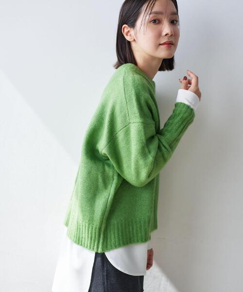 Dessin（デッサン）の「【洗える】クルーネックワイドニット（ニット/セーター・レディース・グレー/チャコールグレー/アイボリー/スモーキーグリーン系/ブルーグリーン・00/01/02/03）」の22枚目の写真