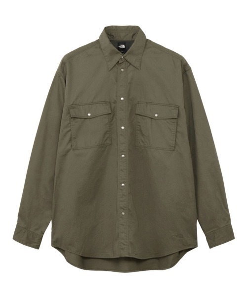 THE NORTH FACE（ザノースフェイス）の「THE NORTH FACE L/S ROCK STEADY CHINO SHIRT（ザ・ノース・フェイス ロングスリーブロックステディチノシャツ）（シャツ/ブラウス・メンズ・グレー系/ブラック/オリーブ系/ベージュ系・MEDIUM/LARGE/X-LARGE）」の4枚目の写真