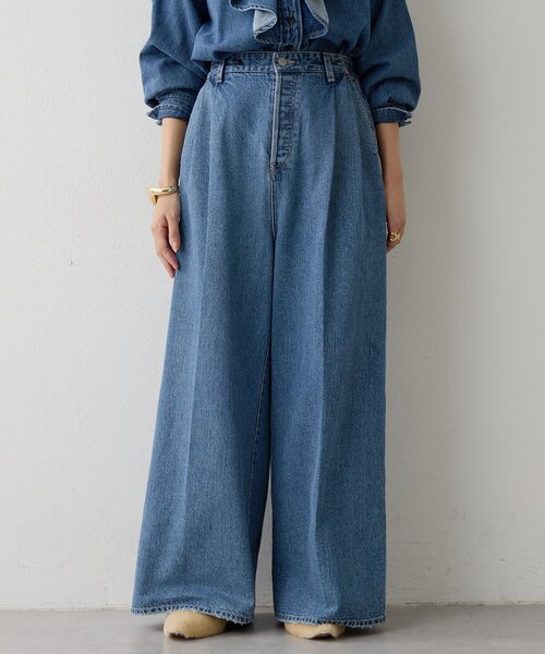 Whim Gazette（ウィムガゼット）の「ワイドデニムイージーパンツ（デニムパンツ・レディース・ブルー・36/38）」の2枚目の写真