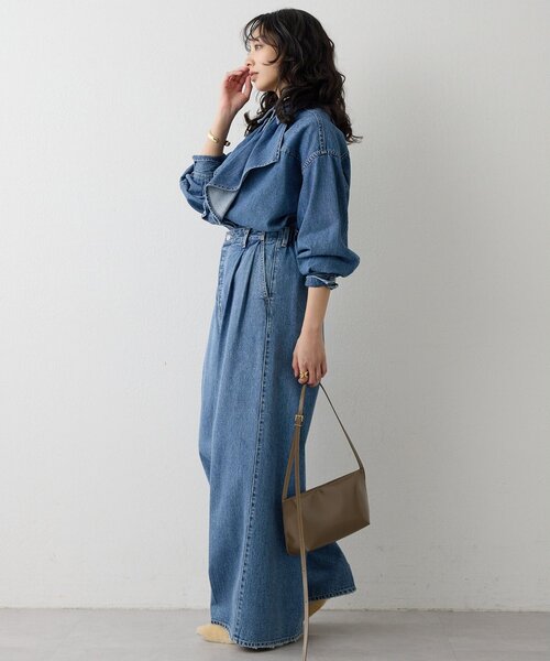 Whim Gazette（ウィムガゼット）の「ワイドデニムイージーパンツ（デニムパンツ・レディース・ブルー・36/38）」の5枚目の写真