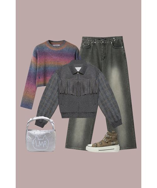 AVANDRESS（アバンドレス ）の「Wool Gradation Crop Knit RAINBOW（ニット/セーター・レディース・マルチ・FREE）」の7枚目の写真