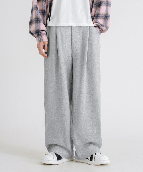 LEMAIN SECOND（リメインセカンド）の「[2PACK] ONE-TUCK WIDE SWEAT PANTS - GRAY (NON-FLEECE ver)（スウェットパンツ・レディース・その他・XX-LARGE/SMALL/MEDIUM/LARGE/X-LARGE）」の2枚目の写真