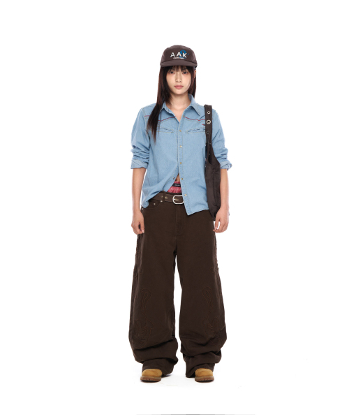 AAKAM(アーカム)の「Stitched Western Denim Shirts (Washed Blue)(シャツ/ブラウス・レディース・その他・2/1)」の3枚目の写真
