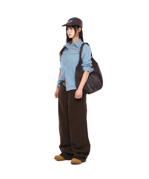 AAKAM(アーカム)の「Stitched Western Denim Shirts (Washed Blue)(シャツ/ブラウス・レディース・その他・2/1)」の4枚目の写真