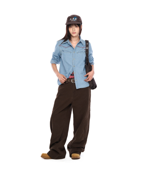 AAKAM(アーカム)の「Stitched Western Denim Shirts (Washed Blue)(シャツ/ブラウス・レディース・その他・2/1)」の7枚目の写真