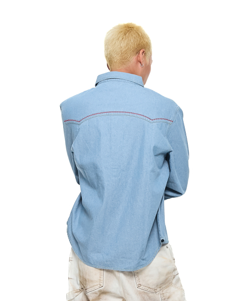 AAKAM(アーカム)の「Stitched Western Denim Shirts (Washed Blue)(シャツ/ブラウス・レディース・その他・2/1)」の10枚目の写真