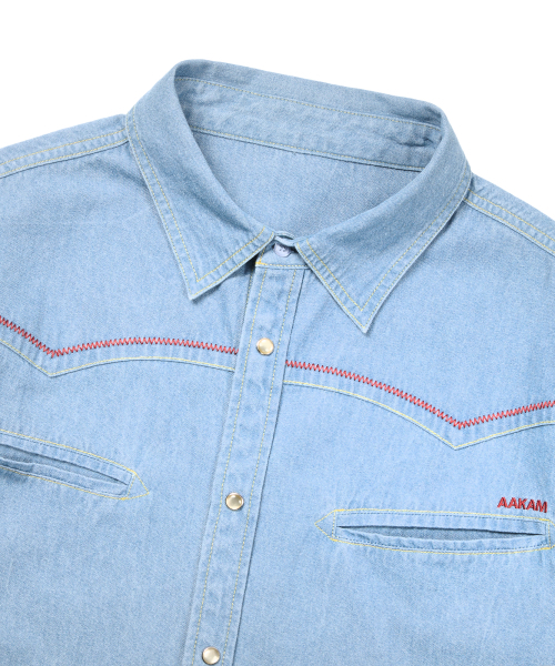 AAKAM(アーカム)の「Stitched Western Denim Shirts (Washed Blue)(シャツ/ブラウス・レディース・その他・2/1)」の12枚目の写真