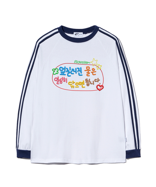 ESCAPEFROM(エスケープフロム)の「こぼれた水プリントトラックロングスリーブホワイト(Tシャツ/カットソー・レディース・その他・MEDIUM/LARGE)」の1枚目の写真