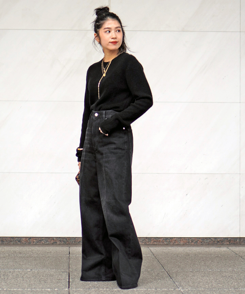 EVERYDAY I LIKE.(エヴリディアイライク)の「カシミヤロングリブプルオーバー(ニット/セーター・レディース・チャコールグレー/ブラック・FREE)」の12枚目の写真